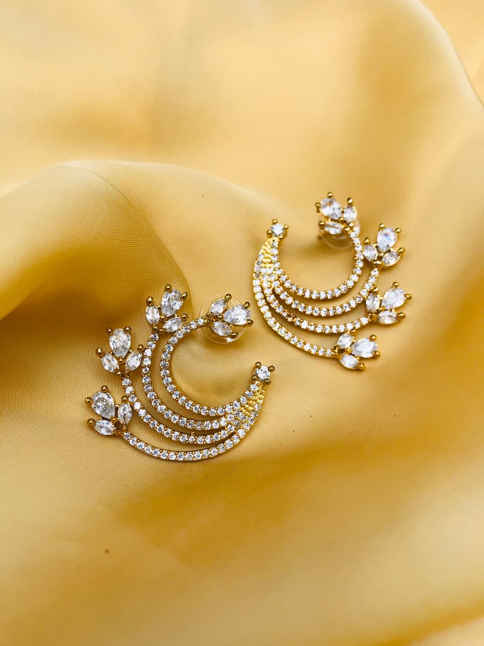 Triple Twisted Link Earrings 16K Gold Plated Stud Earrings Classic Minimal  Stud Hoop Earrings Trend Gold Earrings - Etsy